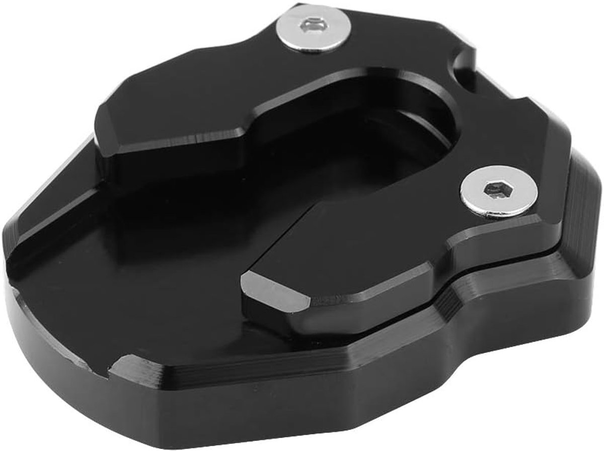 SnelShoppen - Side Stand Pad Motorfiets Antislip Vergrotingsplaat voor Nmax155 en XMAX 300, Aluminium, Zwart, Veilig Parkeren