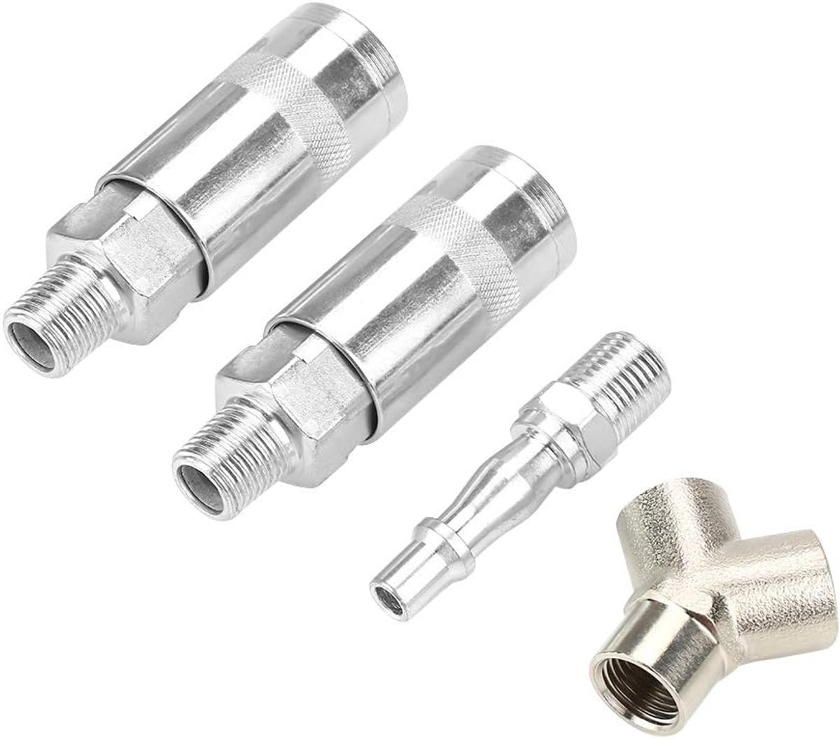 SnelShoppen - 1/4" BSP Y Stuk Verbinder, 3-Weg Snelle Aansluiting voor Luchtpomp Compressor, Gegalvaniseerd IJzer, Duurzaam en Handig