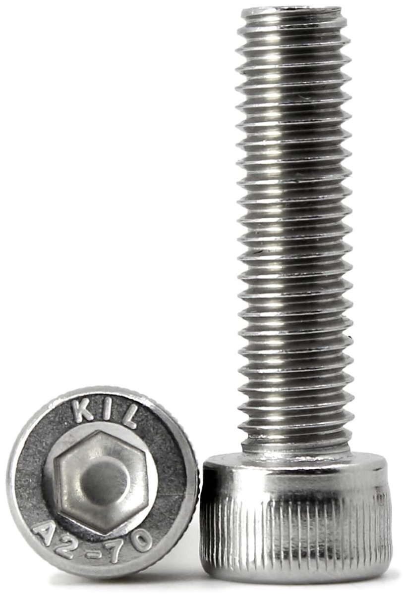 SnelShoppen - 20 Stuks M8 x 25mm Hex Socket Schroeven 304 RVS Cilinderschroeven met Hexagon Zeskant Aandrijving Volledige Draad