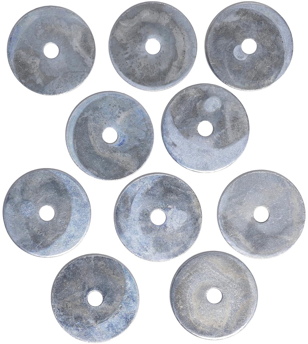 SnelShoppen - Set van 10 brede platte ringen M4 Ø4,3x25x1,25mm - Gegalvaniseerd staal voor metaalconstructies, verstevigen van verbindingen, veilig en