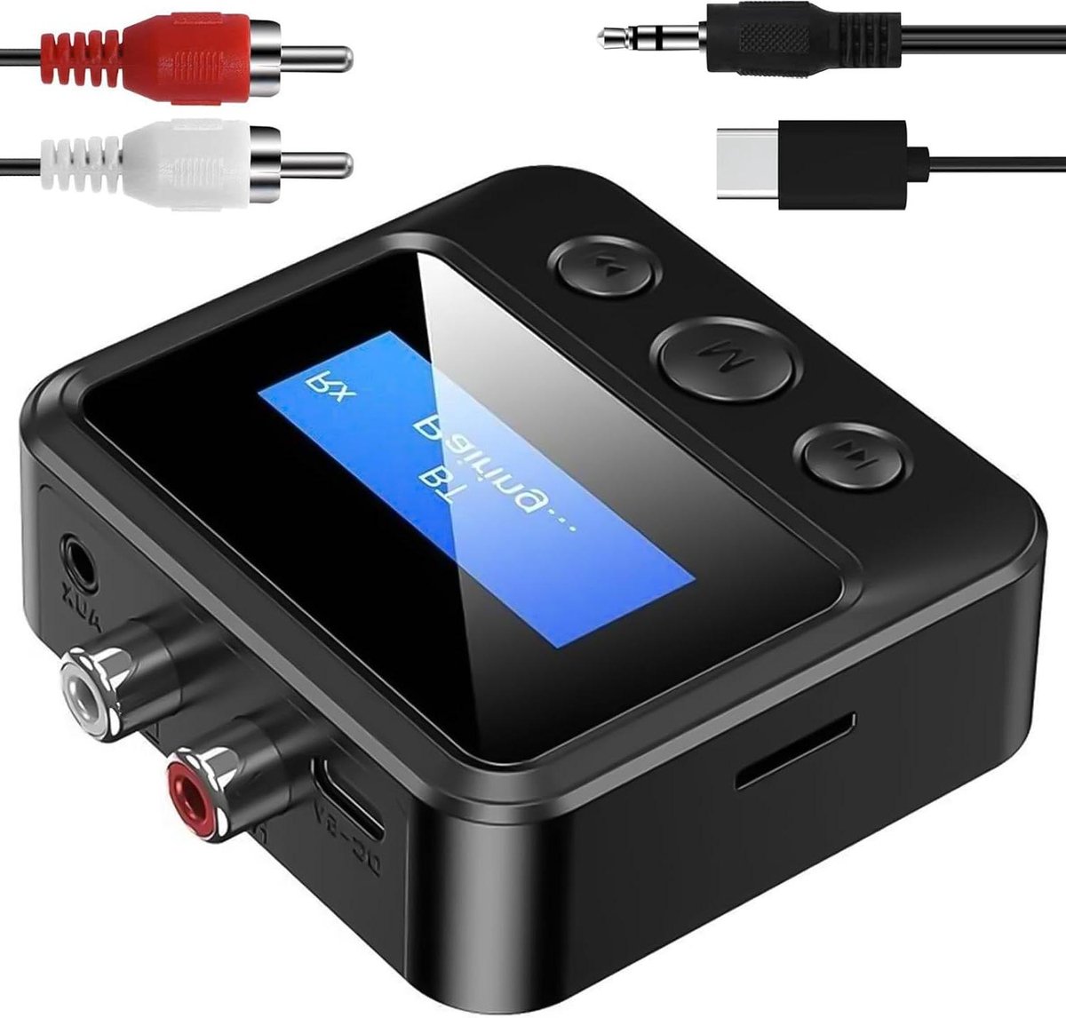 Audio Adapter - Zender Ontvanger - Draadloos Muziek Streamen - Bluetooth 5.3 - 10 Meter Bereik - Zwart
