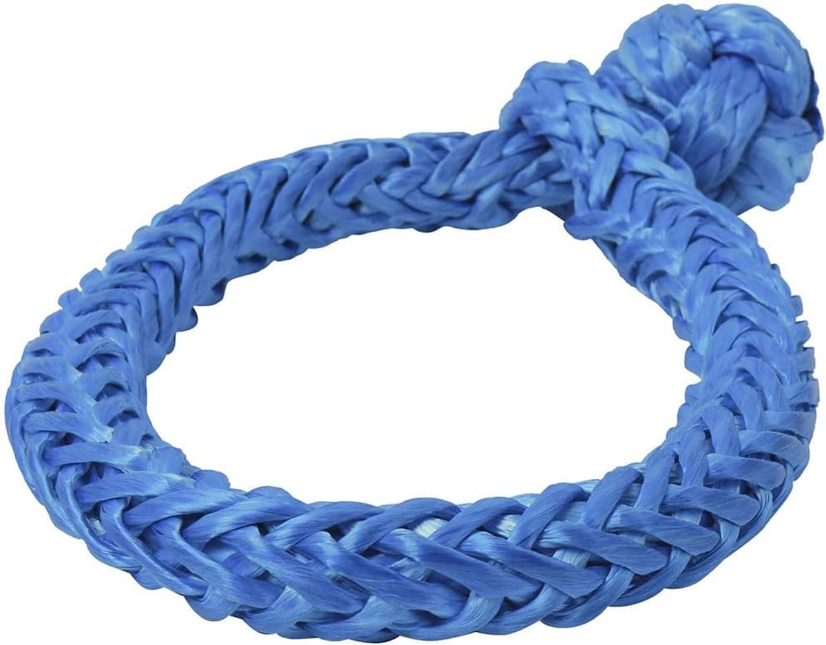 SnelShoppen - 1/2 Inch X 22 Inch (5000lbs) Kunststof Herstel Touw voor SUV ATV Truck Jeep - Blauwe Soft Bracket met Hoge Breeksterkte