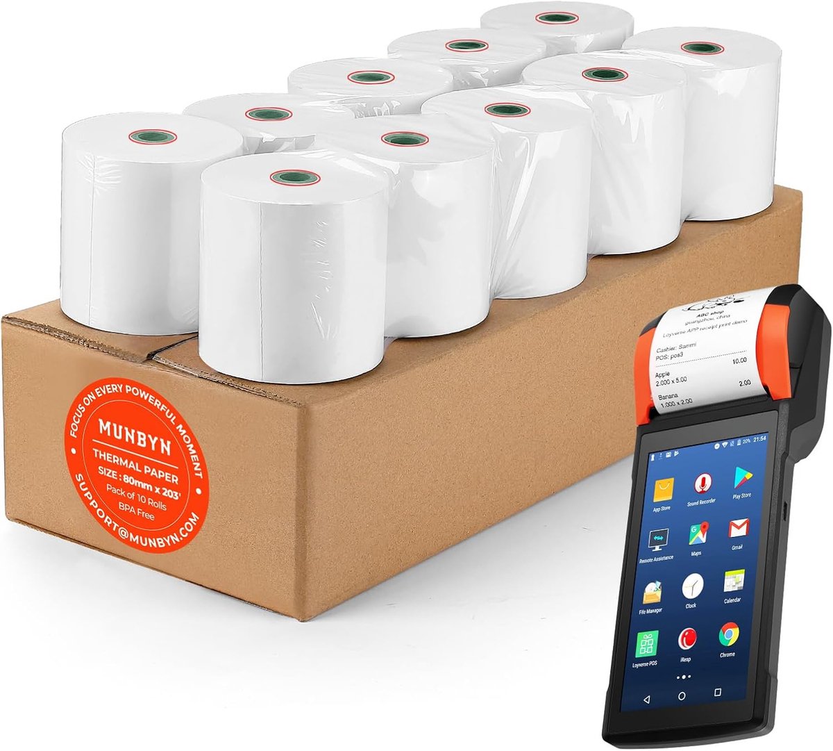 SnelShoppen - Thermisch Papier 80mm voor Kassa Printer 80x50mm Thermische Rollen 10 Stuks Hoge Kwaliteit voor Star Micronics Epson MUNBYN en Meer