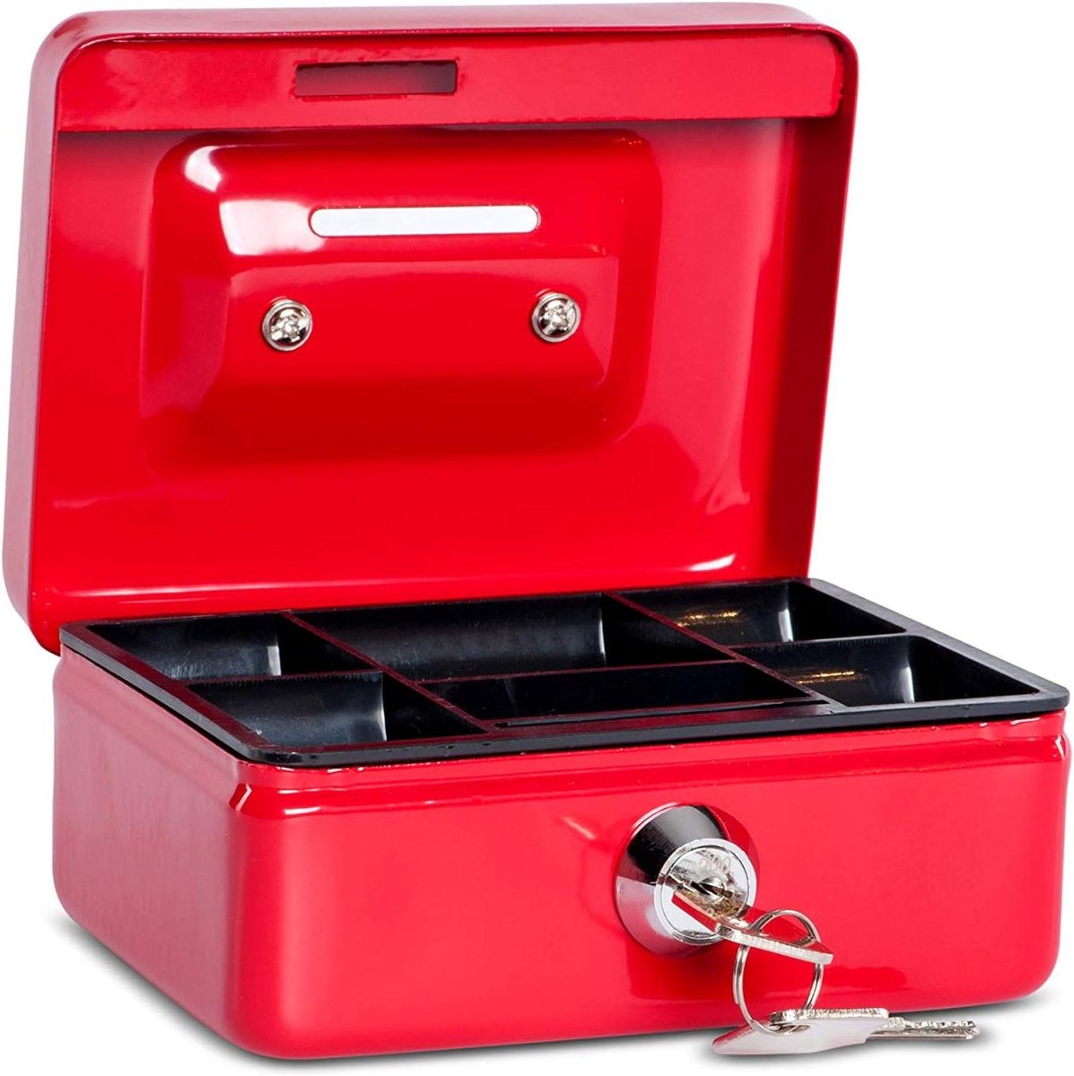 Geldcassette Staal - Kleine Kluis - Geld Opslag - Met Muntgleuf - 125x105x61 cm - Rood