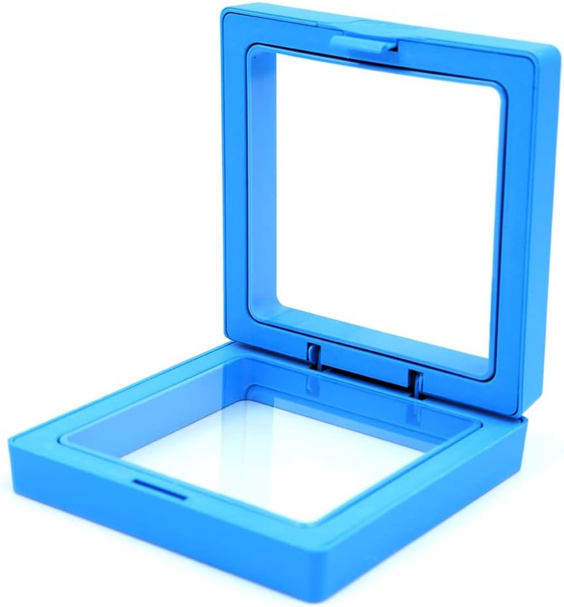 SnelShoppen - 10 Stuks 3D Vloeiend Lijst Display Houder PE Film Transparante Sieraden Opbergdoos Doel Bescherming Munt Houder - Blauw