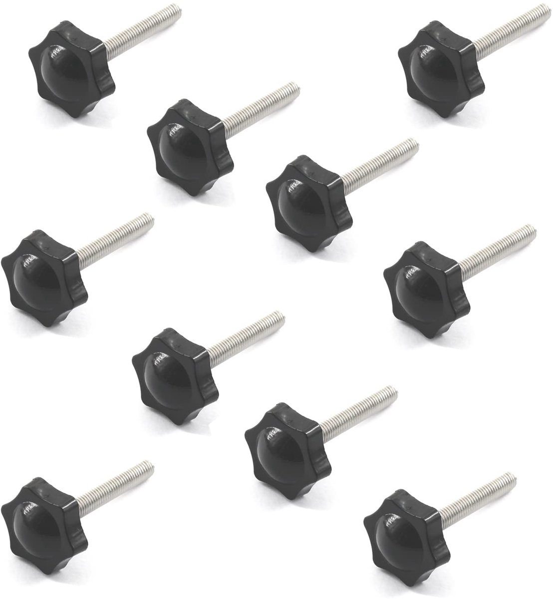 SnelShoppen - 10 Stuks M8x35mm RVS Draadvervanging Sterknop Handknop Sluitbout Voor Buiten- en Binnengebruik