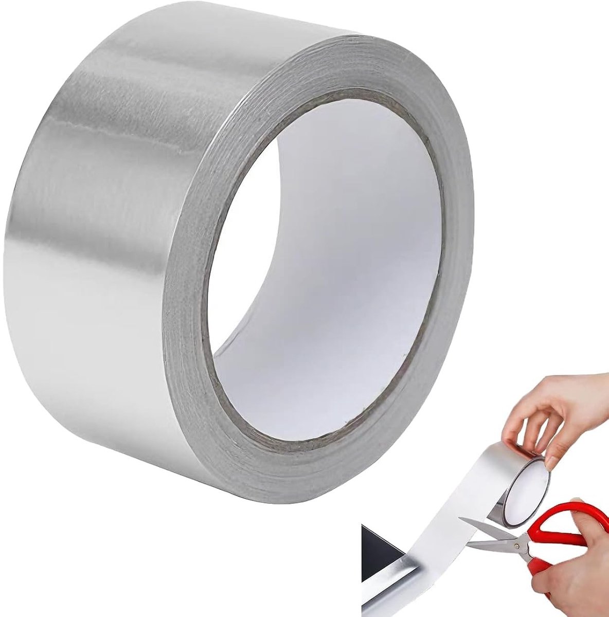 Hoogwaardig zelfklevend aluminium plakband, 48 mm x 50 m, waterdicht, hittebestendig en ideaal voor afdichten, repareren en isoleren in huis en werkplaats