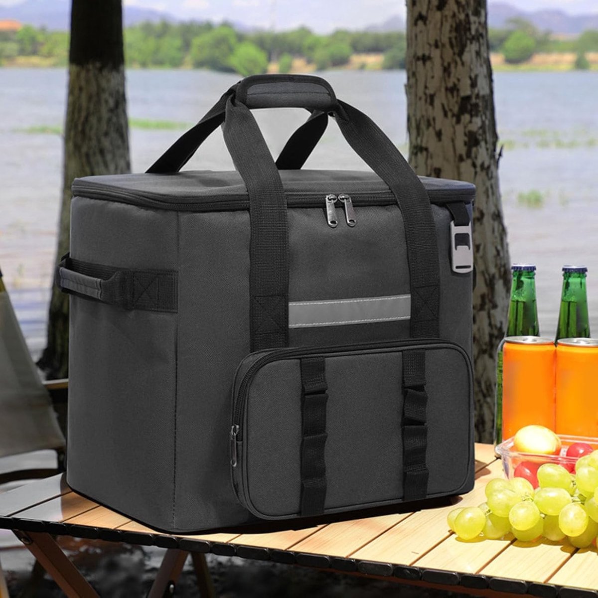 Grote 40L geïsoleerde koelrugzak voor camping, picknick en hiking - Regenbestendige lunchbox met verstelbare schouderband voor koude dranken en voedsel