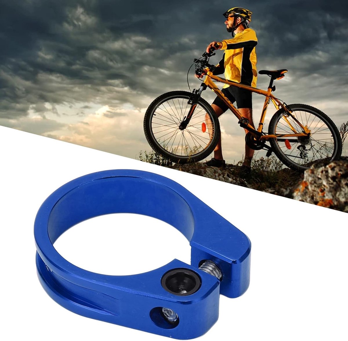 SnelShoppen - Fietszadelpen Klem 31.8mm Aluminium Legering Lichtgewicht Snelontgrendelbare Fietszadelpen Klem Fietszadel Kraag Verkrijgbaar in Rood, B