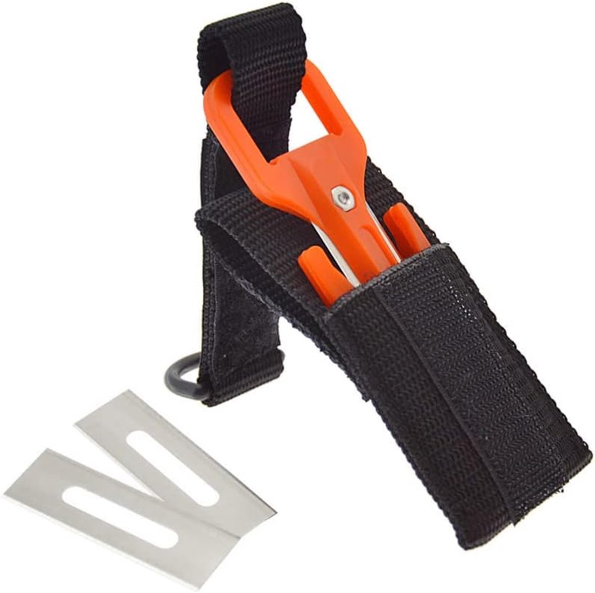 SnelShoppen - Sportarc Clean-UP Tool Lijnsnijder, Duiksnijder met Speciale Blad, Onderwater Snijgereedschap, Oranje, Rvs, Vervangbare Bladen