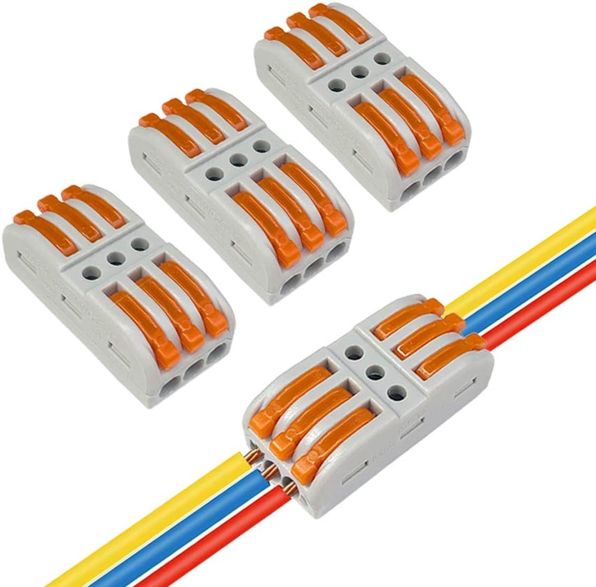 SPL-3 kabelconnector set - 3-in-3-uit plug - compact en dubbelzijdig - veilig en eenvoudig te monteren - ShopVlot