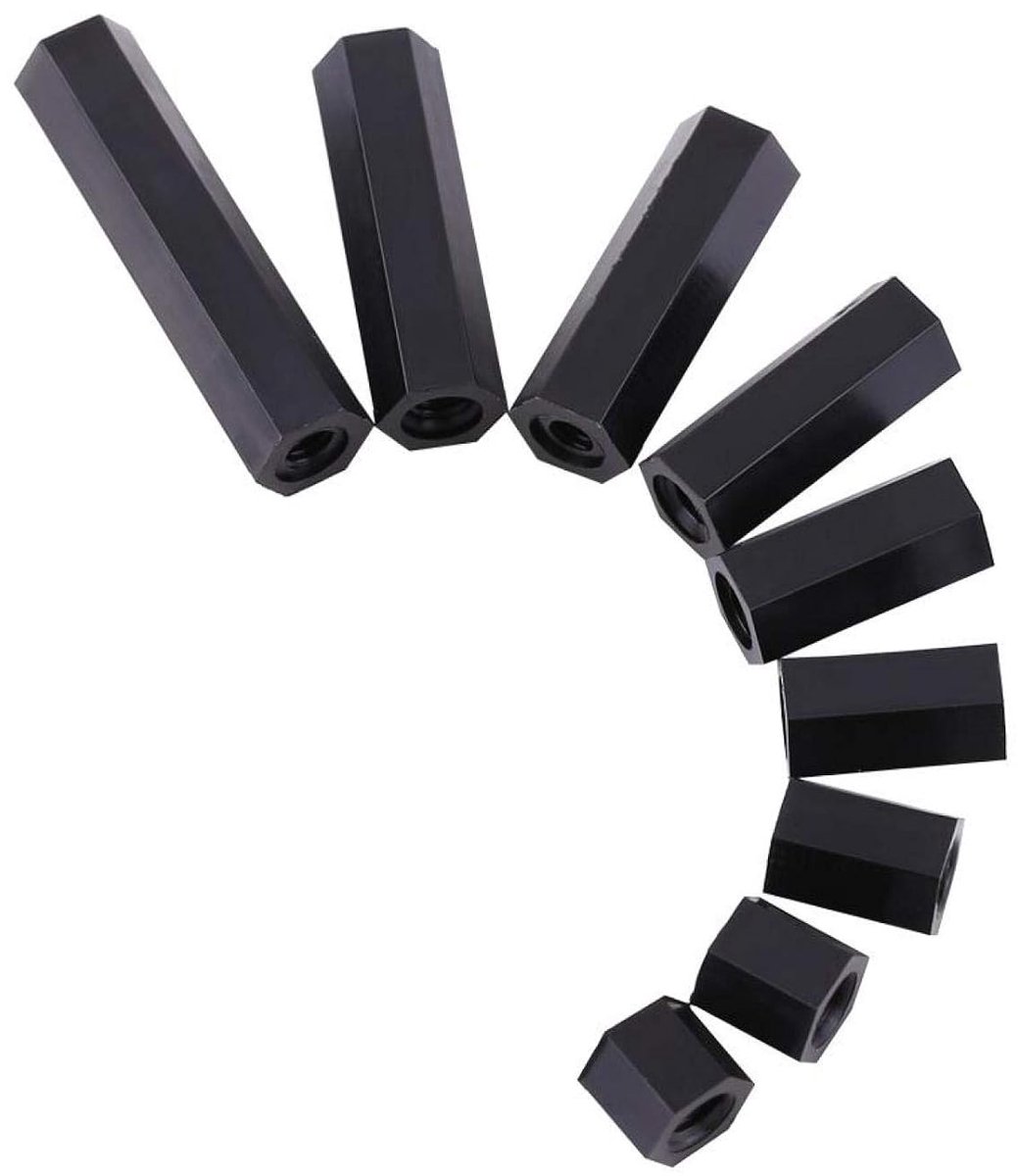 SnelShoppen - 100pcs PA66 M3 Vrouwelijk x M3 Vrouwelijk Hex Schroefafstandhouders - Duurzaam Nylon, Isolatie, Corrosiebestendig, Afstandlengte 5-15mm