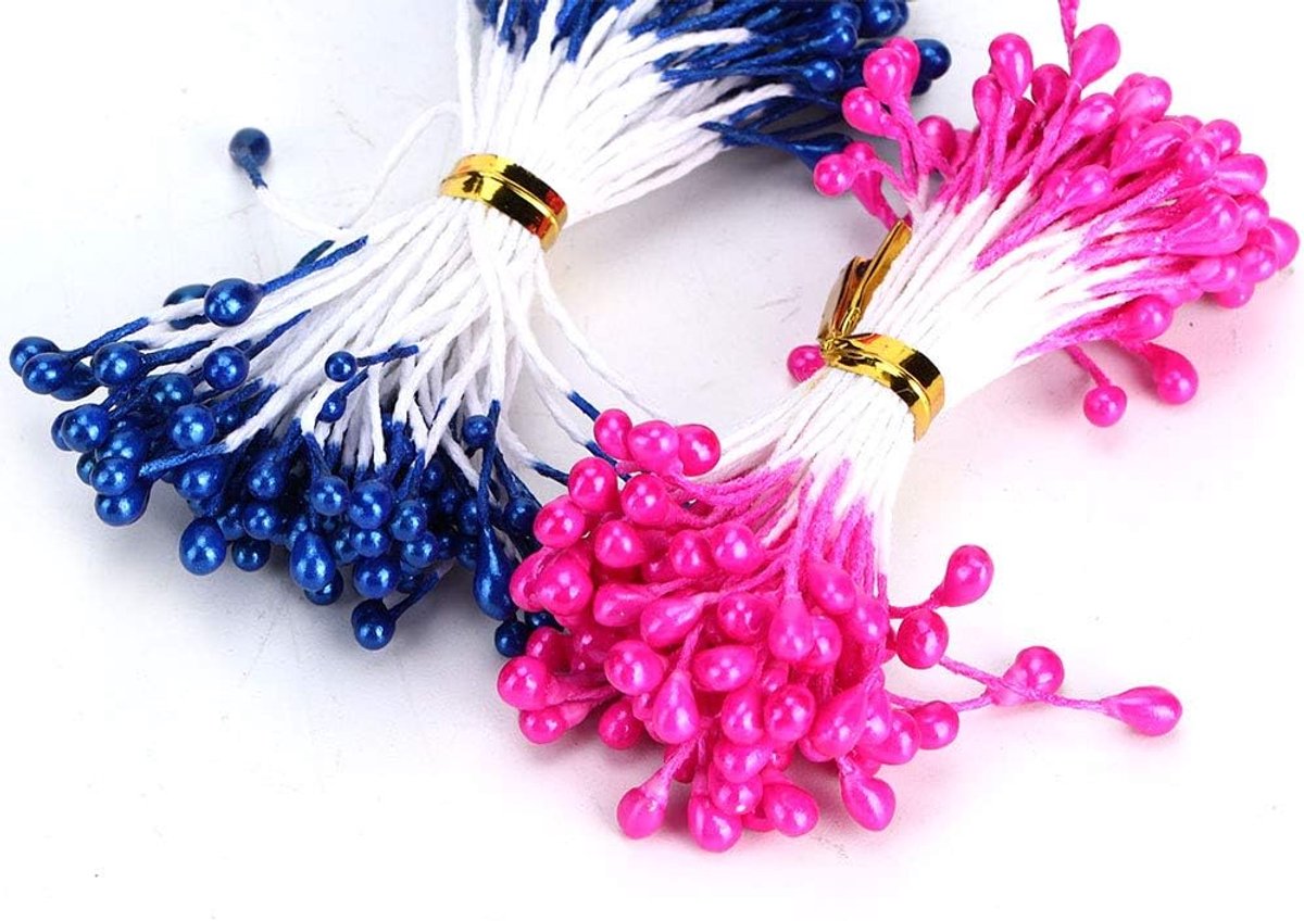 SnelShoppen - 900 Stuks Gemengde Kleuren Bloem Stamens Mini Kunstbloemen voor DIY Bloemdecoratie, Bruidsboeket, Haaraccessoires en Meer