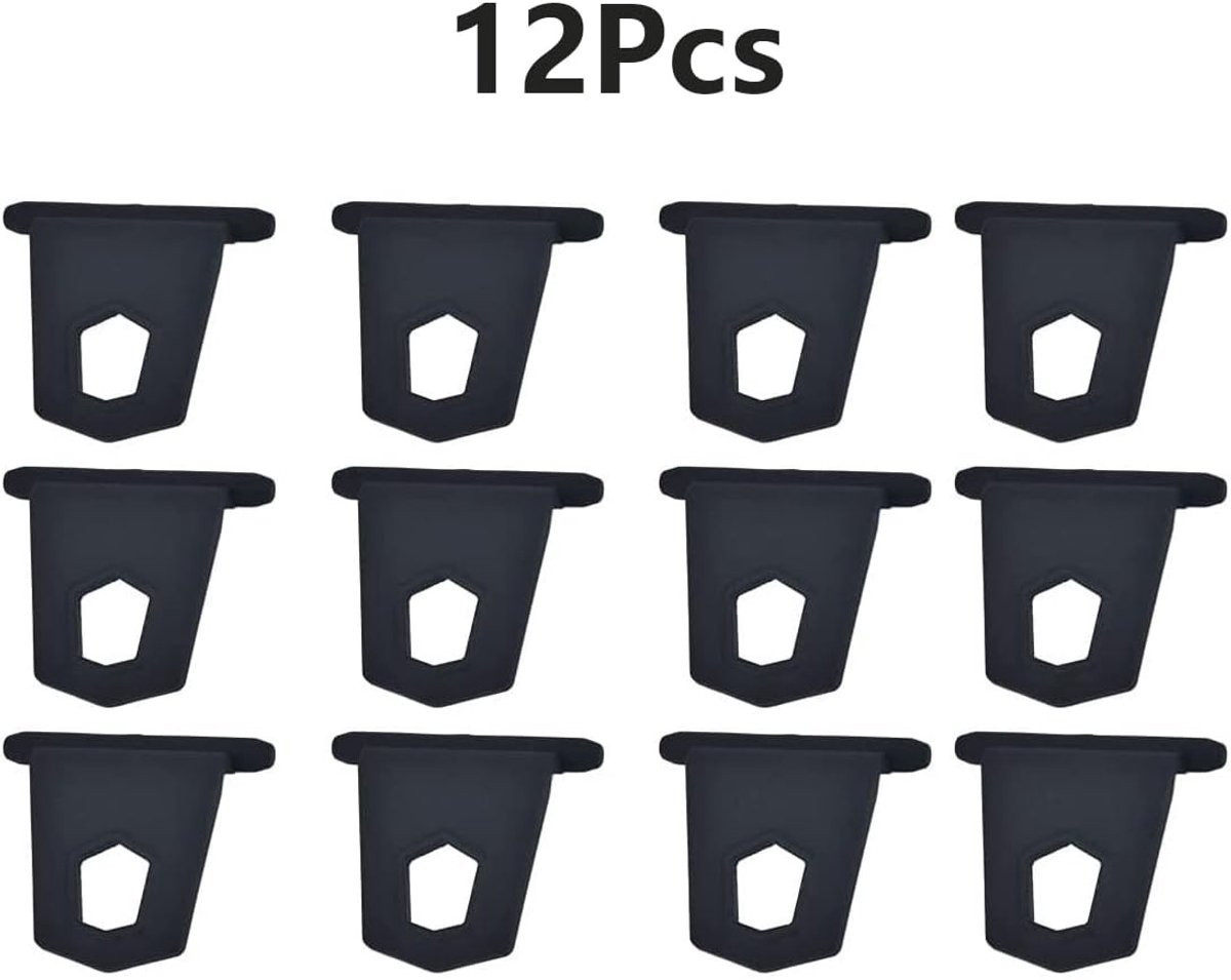SnelShoppen - 12 Stuks Camping Haken - Zwarte Multifunctionele Hangers voor Luifels - Sterke ABS Materialen - Ideaal voor Caravan, Camper en Tuin