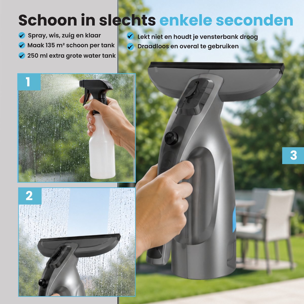 Kymo 2 in 1 elektrische ramenreiniger thumbnail 2