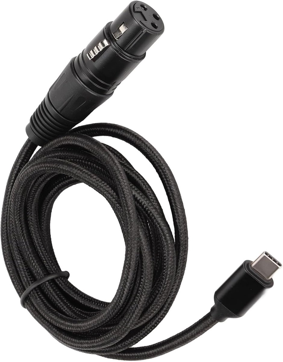 SnelShoppen - USB C Naar XLR Vrouwelijk Kabel, Type C Microfoon Kabel Nylon Gevlochten USB C Mannelijk Naar XLR Vrouwelijk Microfoon Audio Connector,