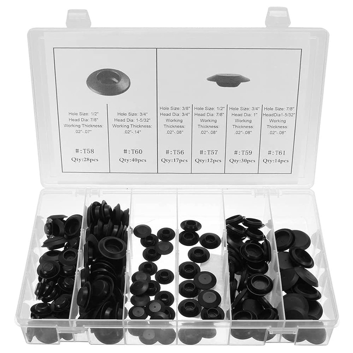SnelShoppen - 141 Stuks Auto Plastic Rivets Bevestigingsclips Push Type Pin Rivets Kit voor 90% van Auto Modellen, Hoogwaardige Nylon Materialen