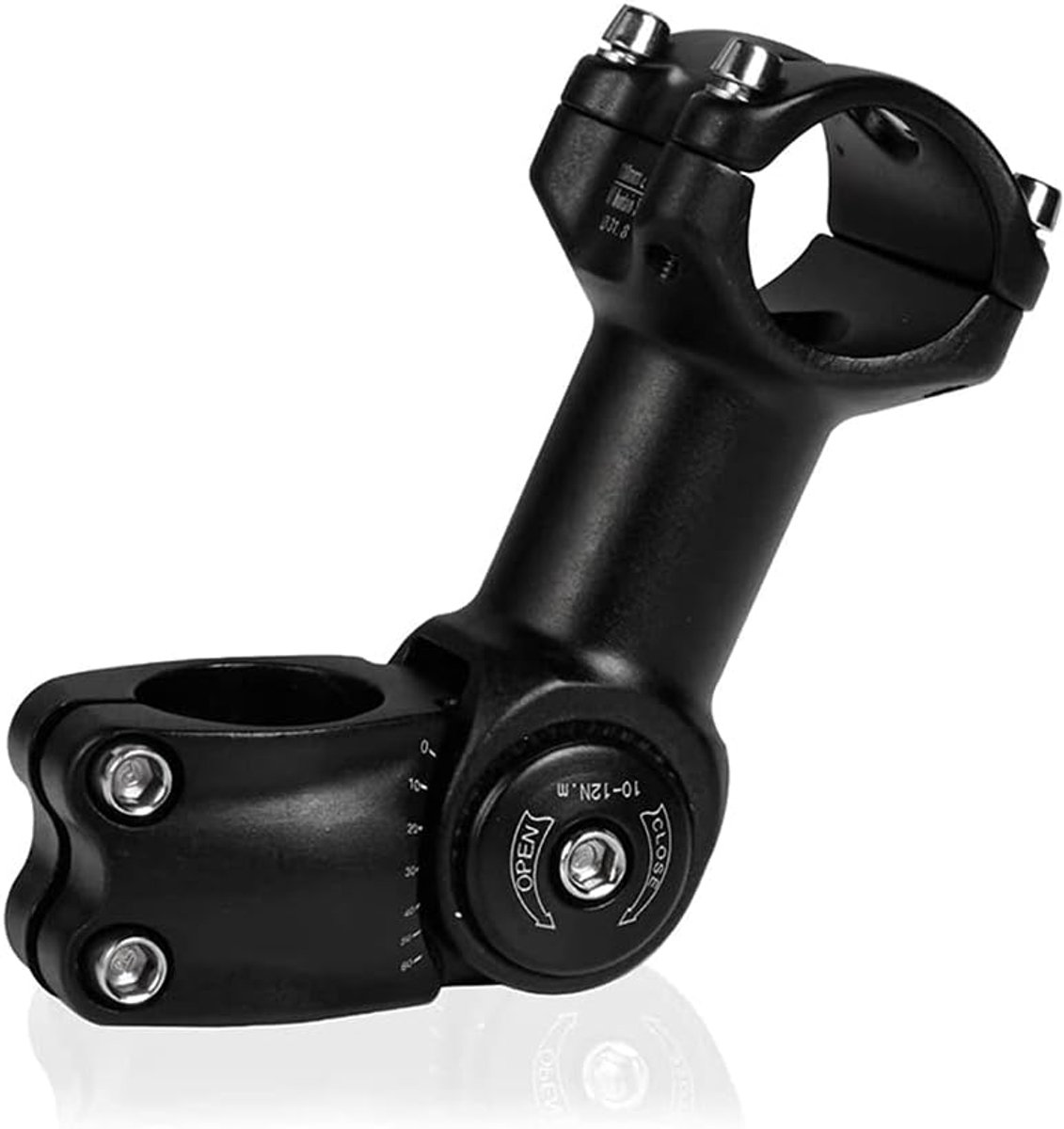 SnelShoppen - Verstelbare Fiets Stem ±60 Graad 25.4mm Verstelbare Stem voor Mountainbikes en Racefietsen 110mm Fiets Stuurverlenging voor Fietsers