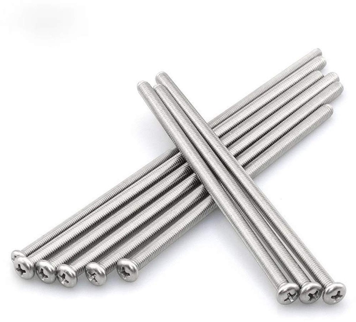 SnelShoppen - 10 stuks 304 RVS Lange Rond Hoofd Philips Schroeven, Extra Lange Schroeven M2 tot M6, Pan Hoofd Schroeven 40 tot 200 mm (M4 x 160)
