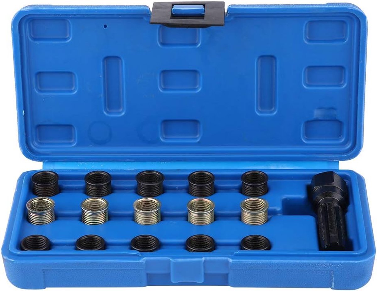 SnelShoppen - Candle Repair Kit M14 M16 Schroeven 16-delig M14 x 1.25mm Kraan en Schroefset voor Professionele Mechanische Gereedschappen met Draagbar