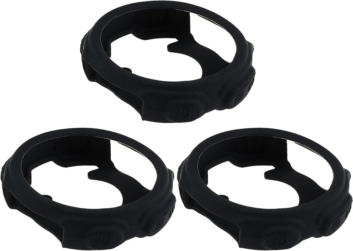 SnelShoppen - 3x Siliconen Horloge Beschermcase Zwart Schokbestendig Smartwatch Cases Geschikt voor Forerunner 235 735xt - Duurzaam en Stijlvol