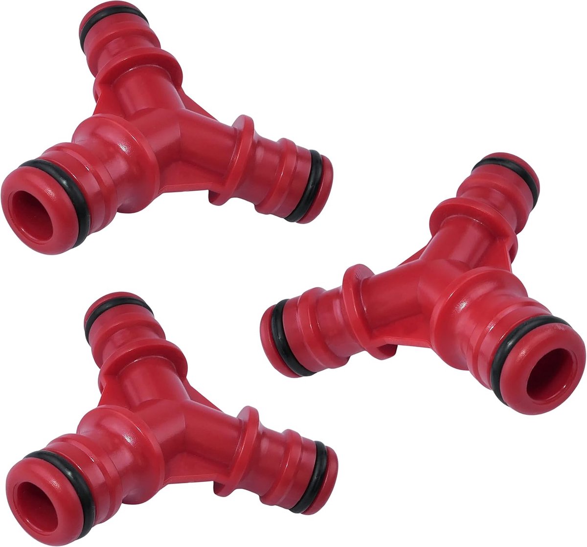 SnelShoppen - Set van 3 Y-connectoren 1/2 inch 16.7 mm - 3-weg irrigatie adapters - 60 mm lang - plastic separator voor tuin en watersysteem