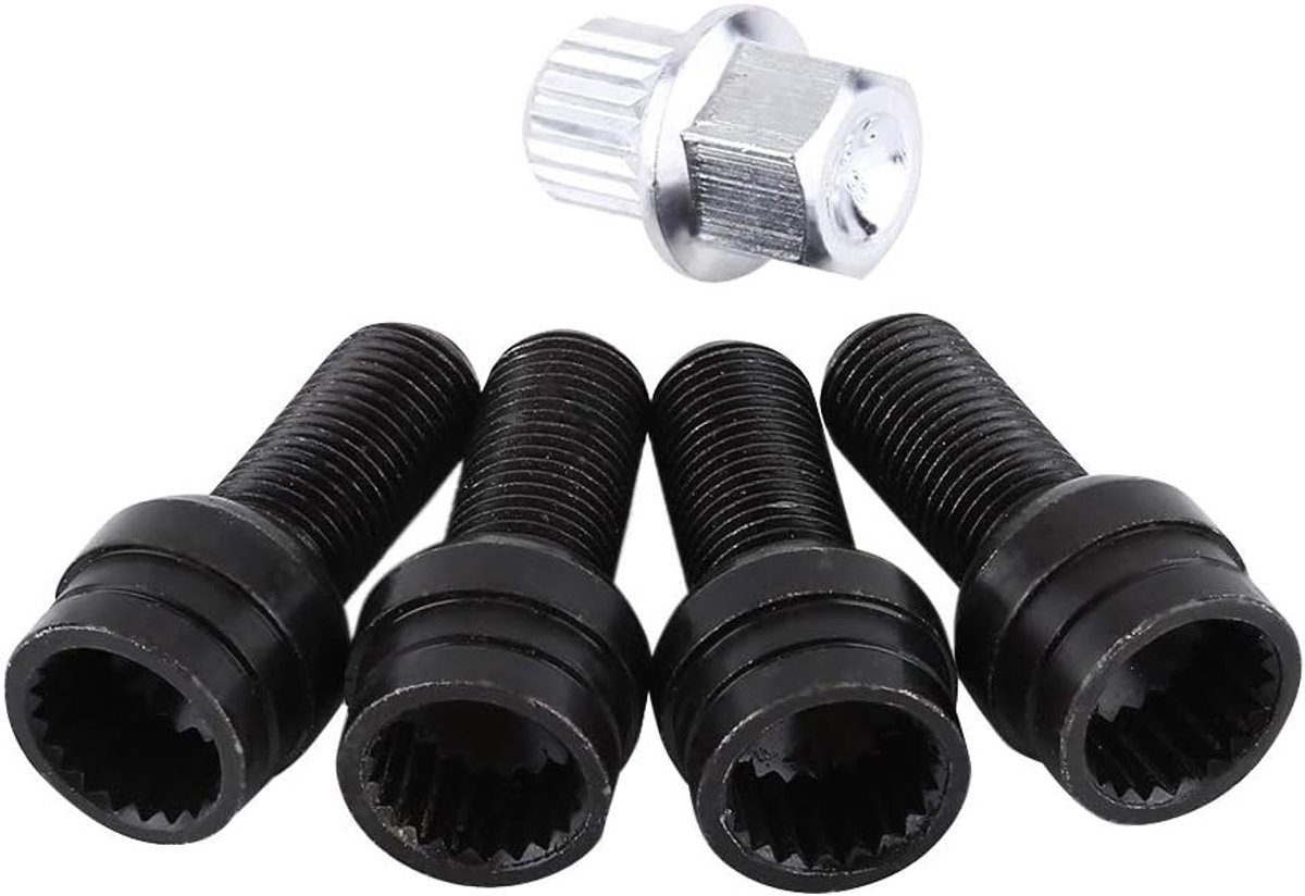 Wielbouten set M14 x 1.5mm - Zwart staal - Corrosiebestendig - Eenvoudige installatie - ShopVlot