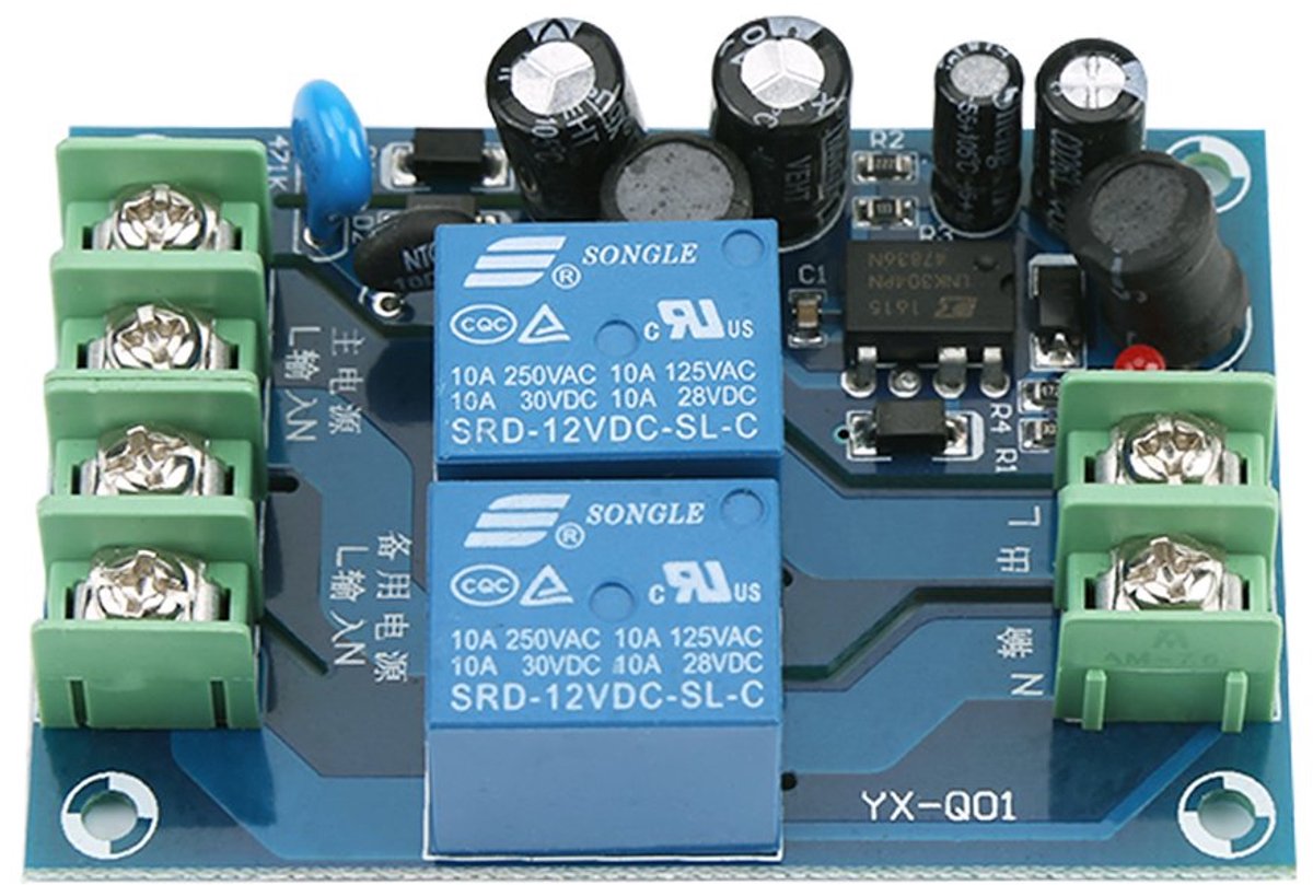 SnelShoppen - AC 85-240V Bidirectionele Stroomselectie 110V 220V 230V 10A Automatische Schakelaar Module voor Thuis en Tuin