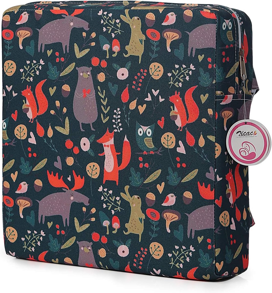 SnelShoppen - Zicac Booster Stoel Baby Draagbare Zitkussen Cartoon Design voor Kinderen (Donkergroen) - Ideaal voor Eten, Reizen en Buiten