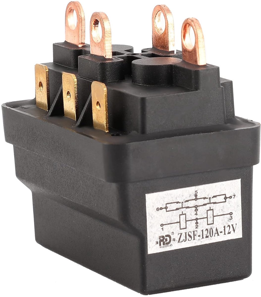 SnelShoppen - Winch Relay 12V 120A Universele Winch Solenoïde Relay Magnetische Schakelaar voor ATV UTV 4X4 Voertuigen, Weerbestendig Staal