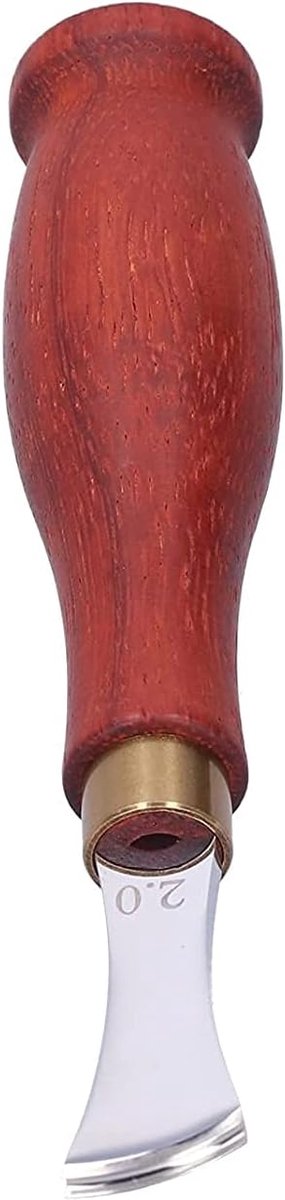 SnelShoppen - Leerafwerker Gereedschap - Randen Creaser Trimmer - Randenbewerking Tool - Roestvrijstalen en Houten Handvat - 2mm voor DIY Leerprojecte