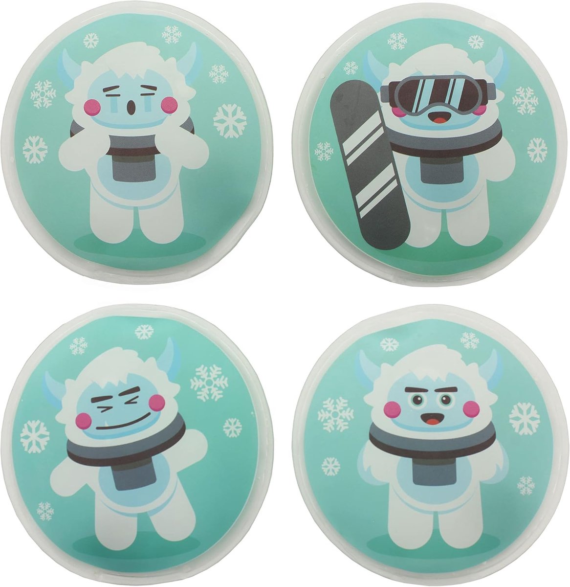 SnelShoppen - Handwarmers Verwarmende Tassen Herbruikbare Warmte Pads voor Koude Dagen en Onderweg Warmte Kussens met Leuke Ontwerpen (Set van 4, Scha