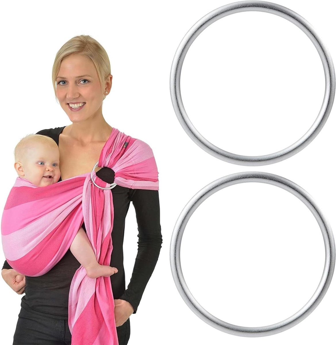 Draagringen Baby - Draaglus Set - Baby Dragen - Aluminium Kwaliteit - 2 Stuks - Beige