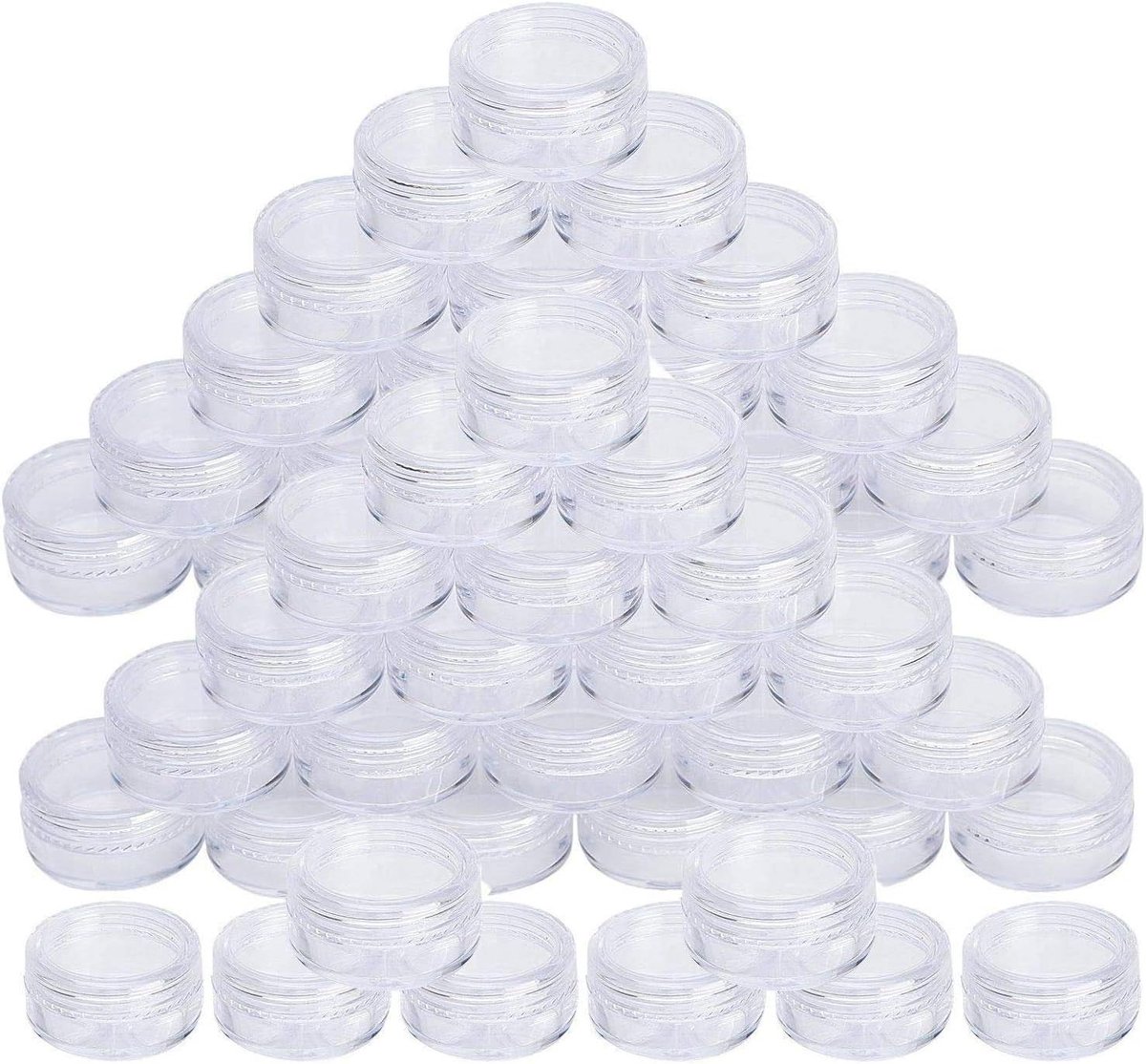 Cosmetic Containers 100 Stuks - 5g Nail Art Potjes - Wit Plastic - Ideaal voor Reizen - SnelShoppen