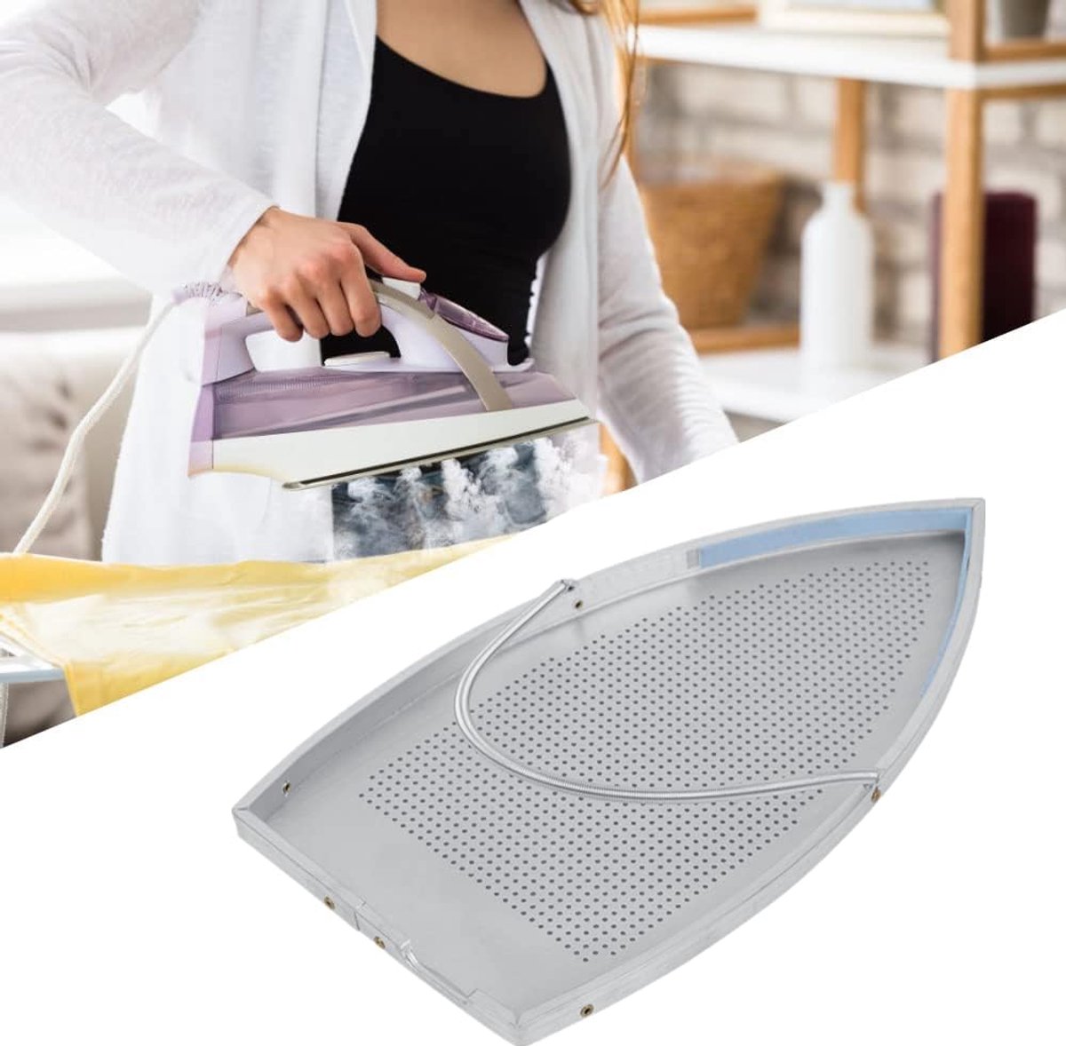 SnelShoppen - Iron Overshoe Aluminium Duurzaam Niet-Plakkerig Teflon Strijkijzerschoen 23 x 12.3 cm Geschikt voor Thuisgebruik
