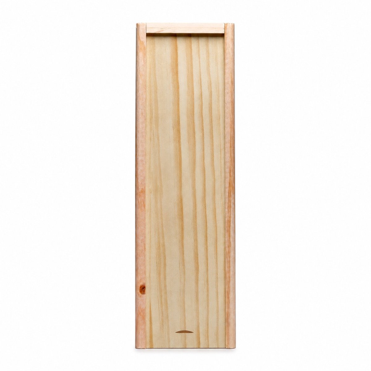Houten Wijnkist voor 1 Fles – Met Schuifdeksel – Geschenkverpakking – Binnenmaat 34 x 9 x 9,5 cm - 1-vaks
