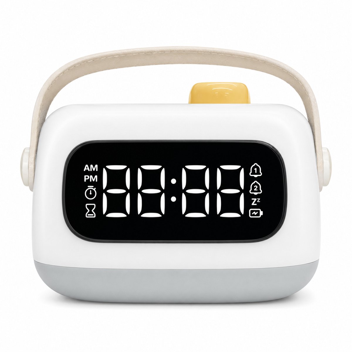 Bobypet - Kinderwekker met Nachtlampje - Oplaadbare Digitale Wekker voor Kinderkamer - Dimbare Slaaptrainer & LED Sfeerlicht - Verjaardagscadeau Jongens en Meisjes - Lichtgrijs