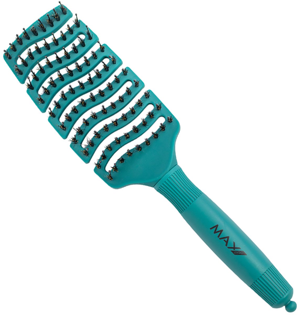 Max Pro Detangler Haarborstel Evergreen Elegance - Antiklit - Haar borstel - Jongens en meisjes - Comb - Brostel - Groen - Zwijnenhaar borstel