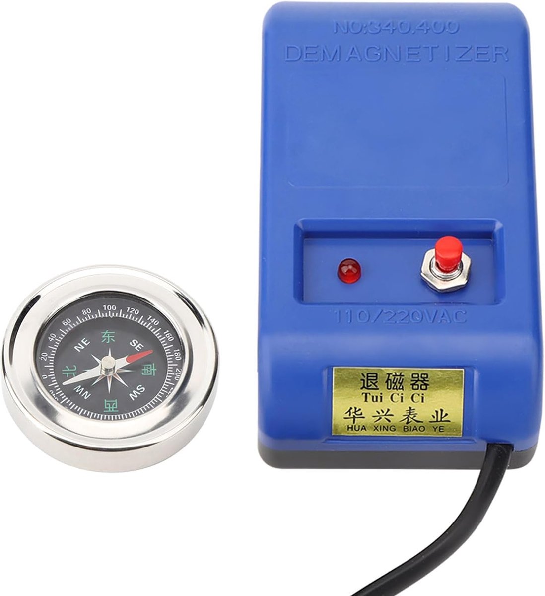 SnelShoppen - Elektrische Horloge Demagnetiseur Gereedschap voor Horloge Reparatie - Degausser Kompasset - Effectieve Demagnetisatie van Onderdelen, S