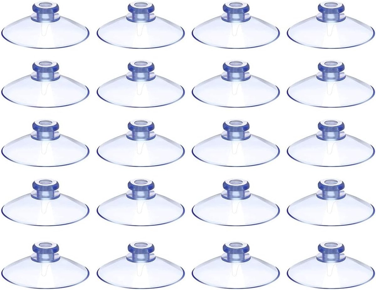 SnelShoppen - 20 Stuks Transparante Suction Cups Plastic Zuignappen Zonder Haakjes 30mm voor Keuken, Badkamer, Raam en Spiegel - Sterk en Duurzaam in