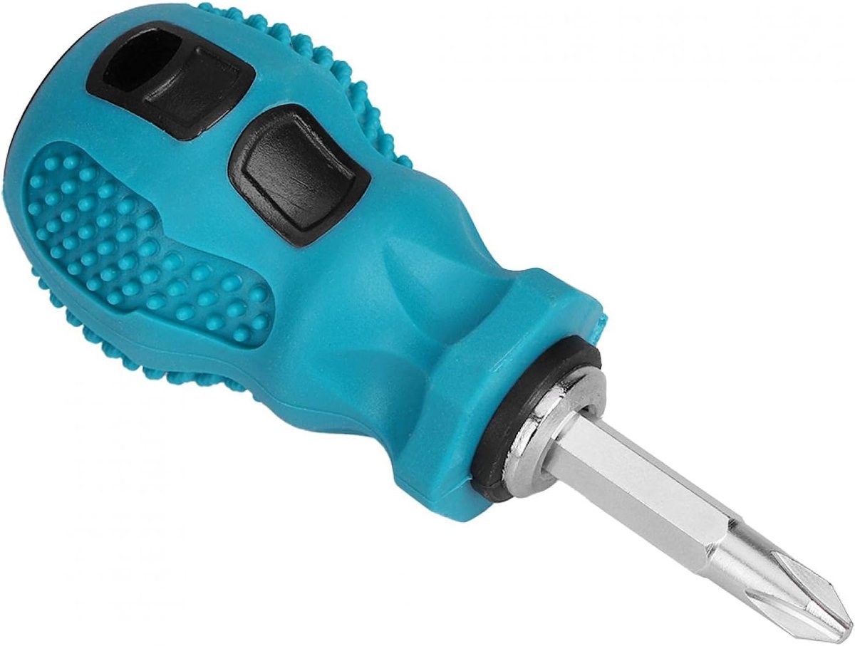 SnelShoppen - Mini Magnetische Dubbele Sleuf Bits Schroevendraaier - Korte Schroevendraaier van Chroom-Vanadium Staal met TRP Kunststof Handvat - Idea