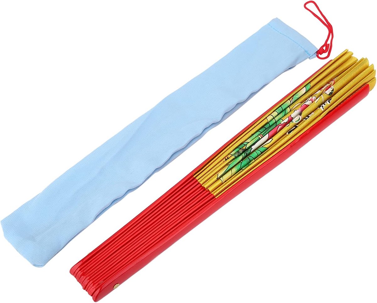 SnelShoppen - Tai Chi Ventilator, Traditionele Chinese Bamboe Dansventilator, Grote Vouwbare Zijde Handventilator met Opbergtas voor Mannen en Vrouwen