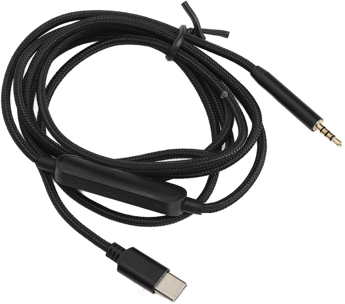 SnelShoppen - 2.5Mm Naar Type C Kabel, Premium Geweven 1.5M OFC Kern Audio Kabel Voor Hoofdtelefoon, USB C Aux Kabel Met 15000 Buigcycli