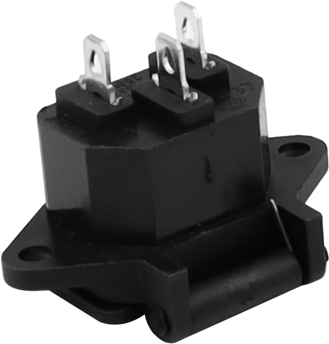 SnelShoppen - 5 Pack AC 240V 10A IEC 320 C14 Paneelmontage Adapter Voedingsconnector Stopcontact Zwart Schroefmontage 3-Pins Ingang