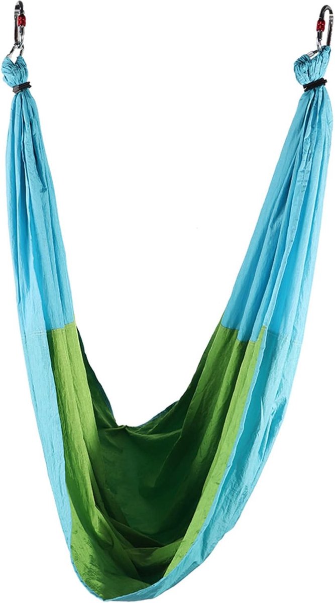 SnelShoppen - Anti-Gravity Aerial Yoga Hammock met Handgrepen, Verstelbaar Hoogte, Duurzaam Nylon, Compleet met Tas en Handleiding, Ideaal voor Yoga e