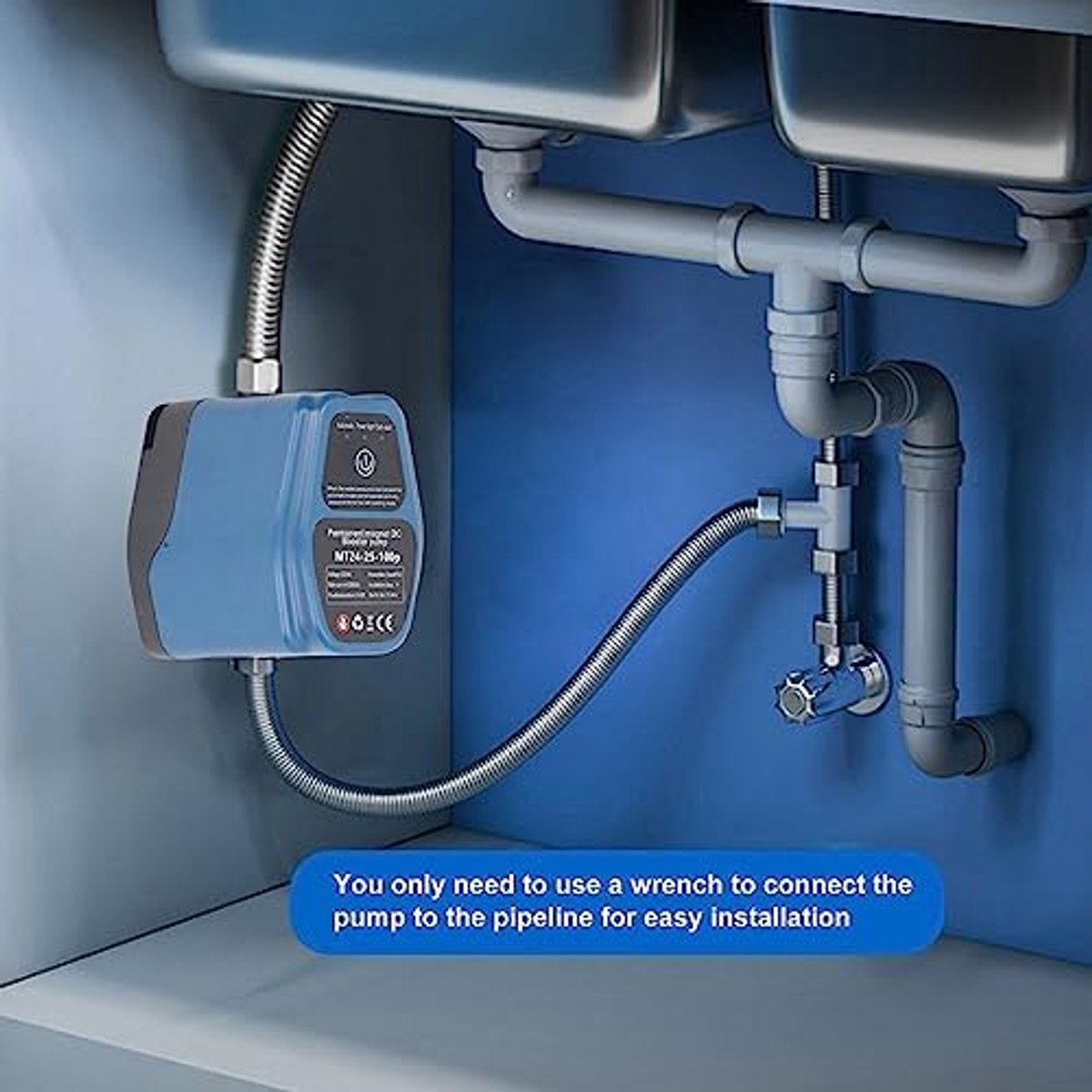 SnelShoppen - Waterdruk Versterker Pomp 100W 24V 25L 100Pa Hoge Druk Waterpomp Automatische Waterstroom Controle Laag Geluid Douche Versterking Pomp v