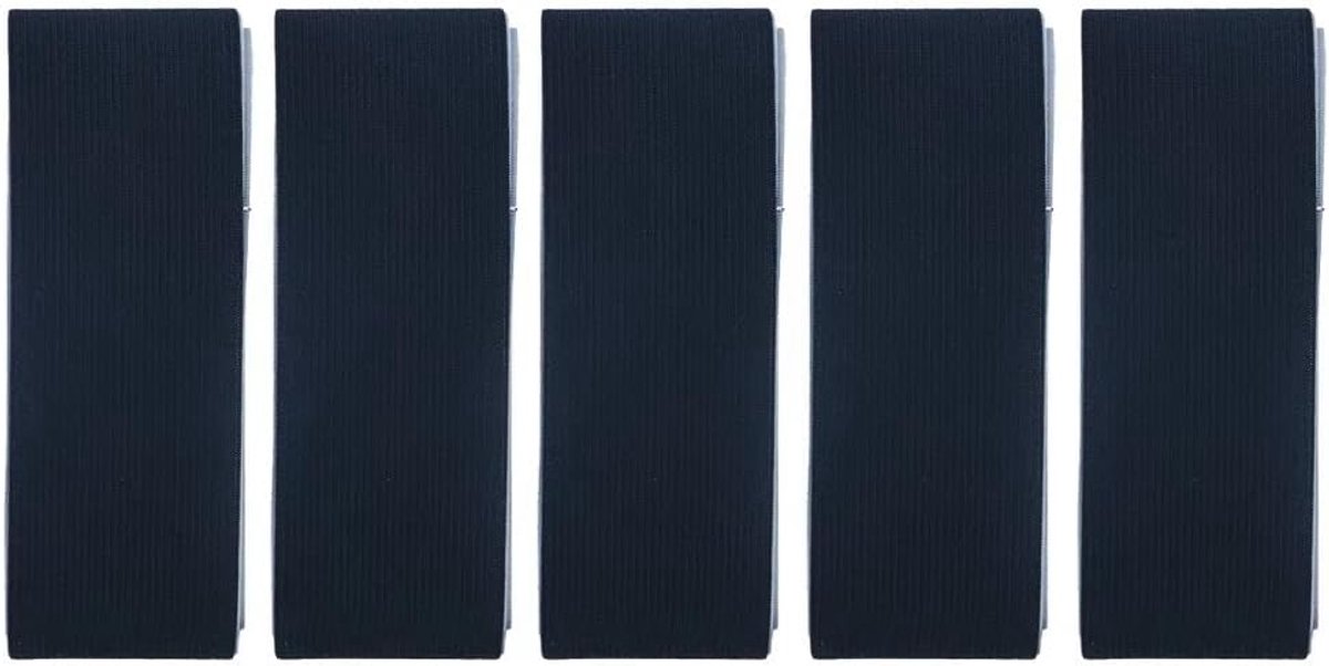 SnelShoppen - Set van 5 Zelfklevende Velcro Tape, 8M Dubbelzijdige Lijmtape, Zware Kwaliteit, 50mm Breed, Zwart, Voor Thuis, Keuken en Kantoor