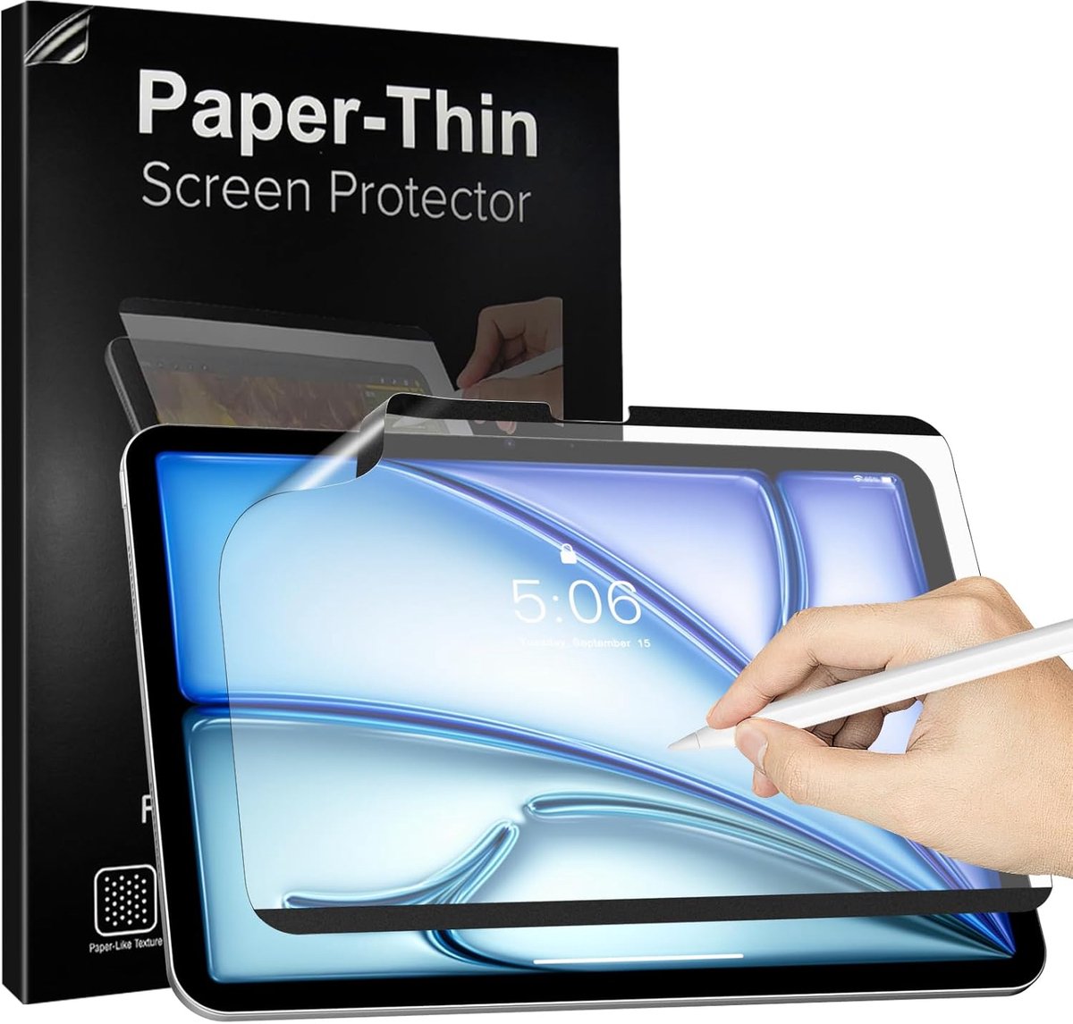 SnelShoppen - Magnetische Screen Protector voor iPad Air 11 Inch M2 2024 | Herbruikbare Matte PET Papieren Film, Tekenen als op Papier, Anti Glans, An