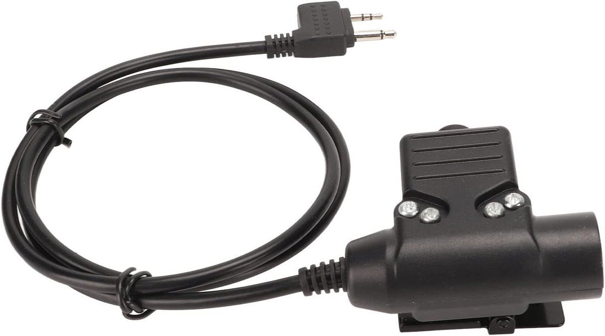 SnelShoppen - U94 PTT Adapter voor Midland en Alan Radio - 2 Pin Handsfree Push-to-Talk Adapter - Stevige Clip - Ideaal voor Kamperen en Outdoor Activ