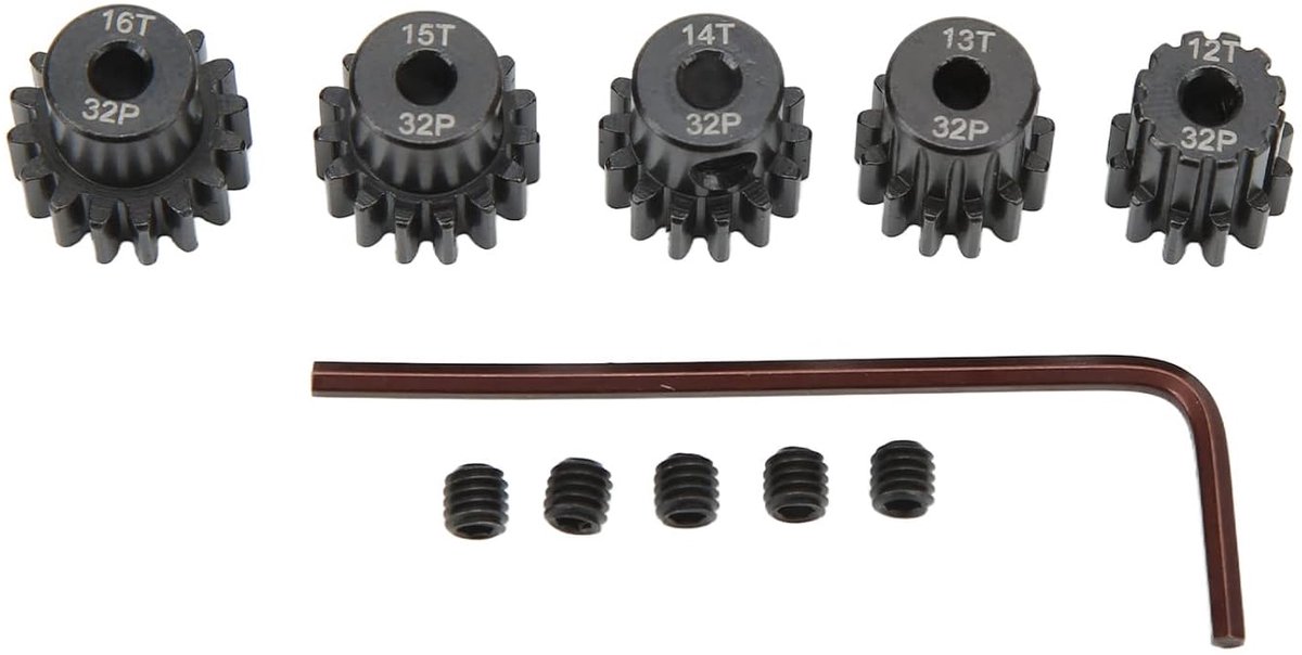 SnelShoppen - 32DP 0.8M Molybdeen Pinion 12T 13T 14T 15T 16T RC Auto Motor Tandwiel Zwart 3.175mm Schacht voor Arrma